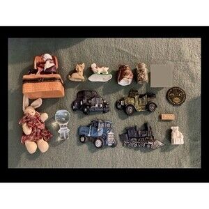 Vintage Trinket Box & Knick Knack Lot Shadow Box Junk Drawer Odds & Ins